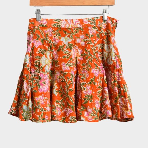 FREE PEOPLE End Of The Island Godet Flared Mini Skirt Size 8 - Picture 3 of 8